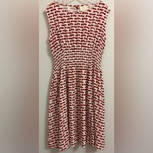 Kate Spade Car Print Smocked Waist Dress